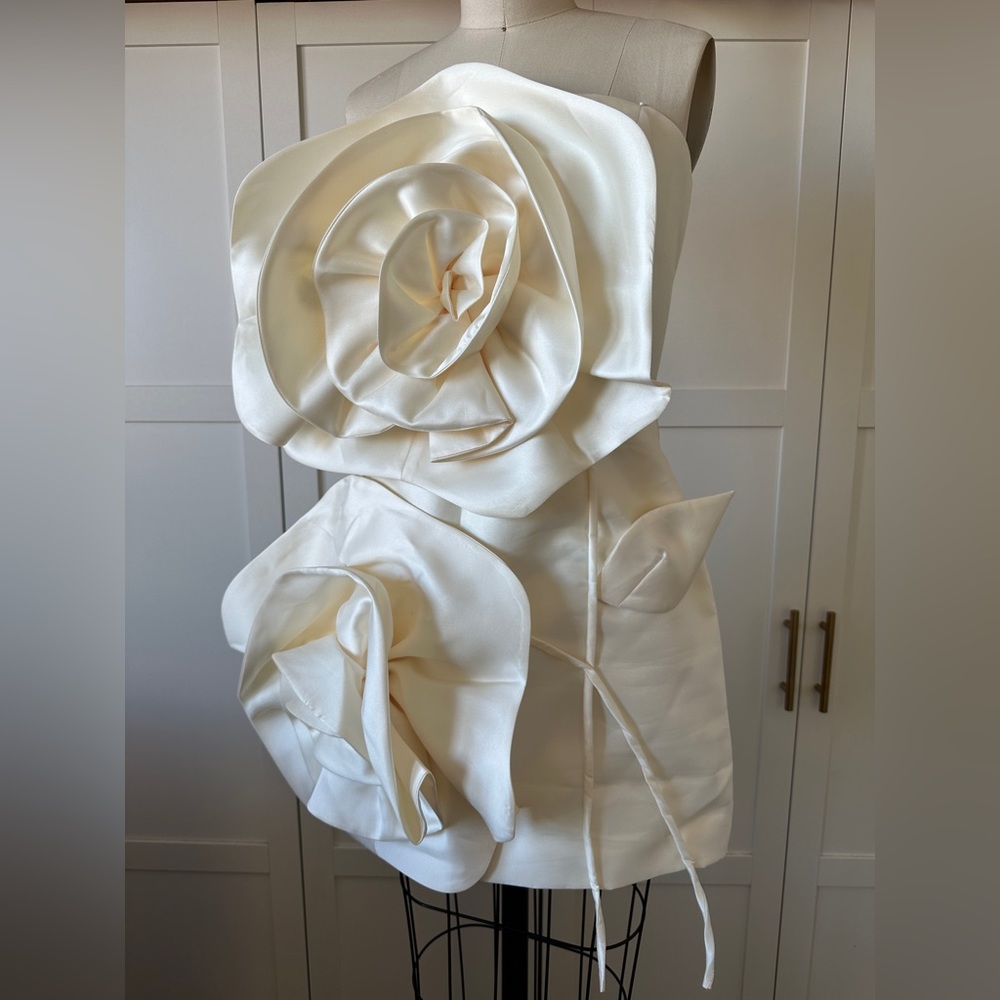 Cream Flower Mini Dress